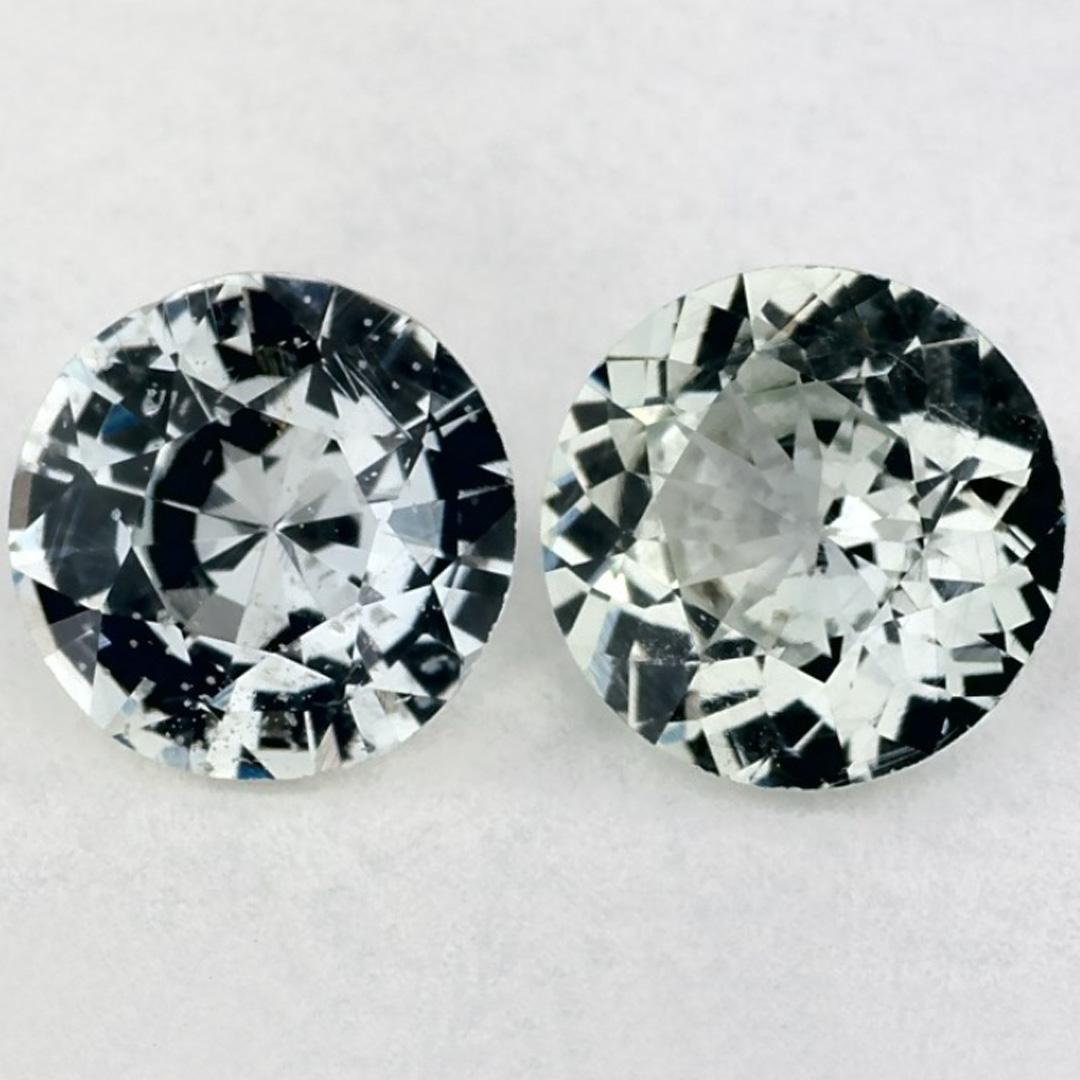 1.55 Ct Green Sapphire Round Loose Gemstone For Sale