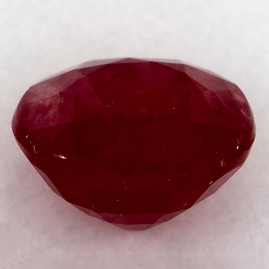 1.55 Ct Ruby Round Loose Gemstone In New Condition In Fort Lee, NJ