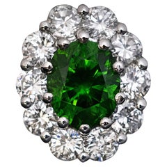 1.55 Karat russischer Demantoid-Diamant-Platinring