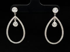 1.55 ct. t.w. Diamond, 18k White Gold, Sasha Primak Open Pear Dangle Earrings