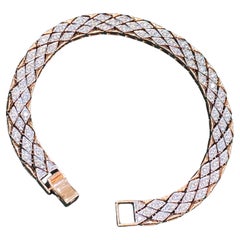 1.55 Cts Round Brilliant Cut F/VS1 Diamonds Men's Tennis Bracelet 14K Rose Gold