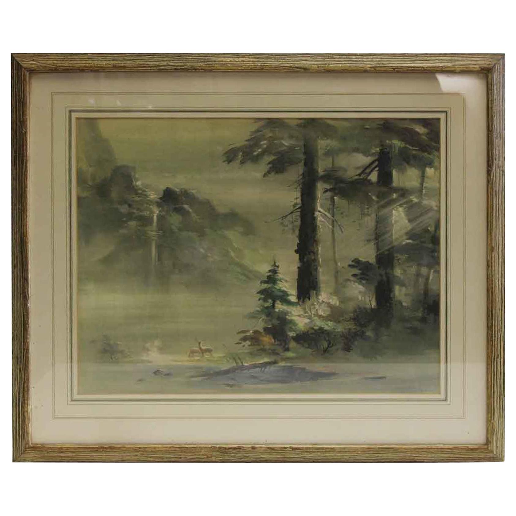 155 Framed Imaginary Landscape No. ii from the Bambi Illustrator Tyrus Wong