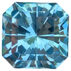 15,50 carati di Topazio blu sfaccettato taglio Asscher Gemma africana naturale