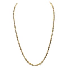 15.50 Carat Natural Diamond Tennis Necklace in 14K Yellow Gold 20"
