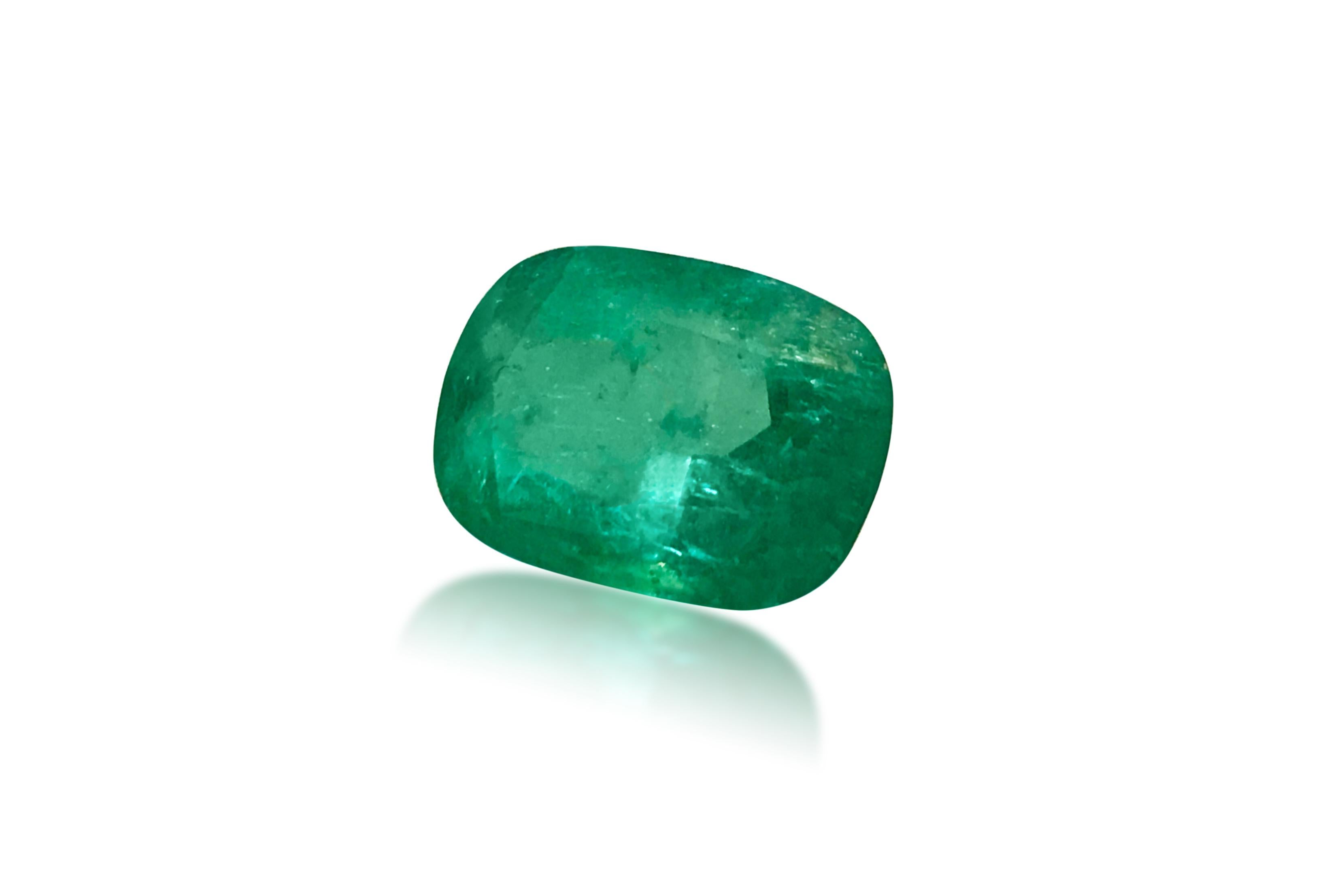 Presenting this superb loose emerald, boasting a remarkable weight of 15.50 carats and measuring 3.40 x 8.80 mm. Its deep color and shine, along with its strong green hue, make it a standout gemstone. This 100% natural earth-mined Colombian emerald