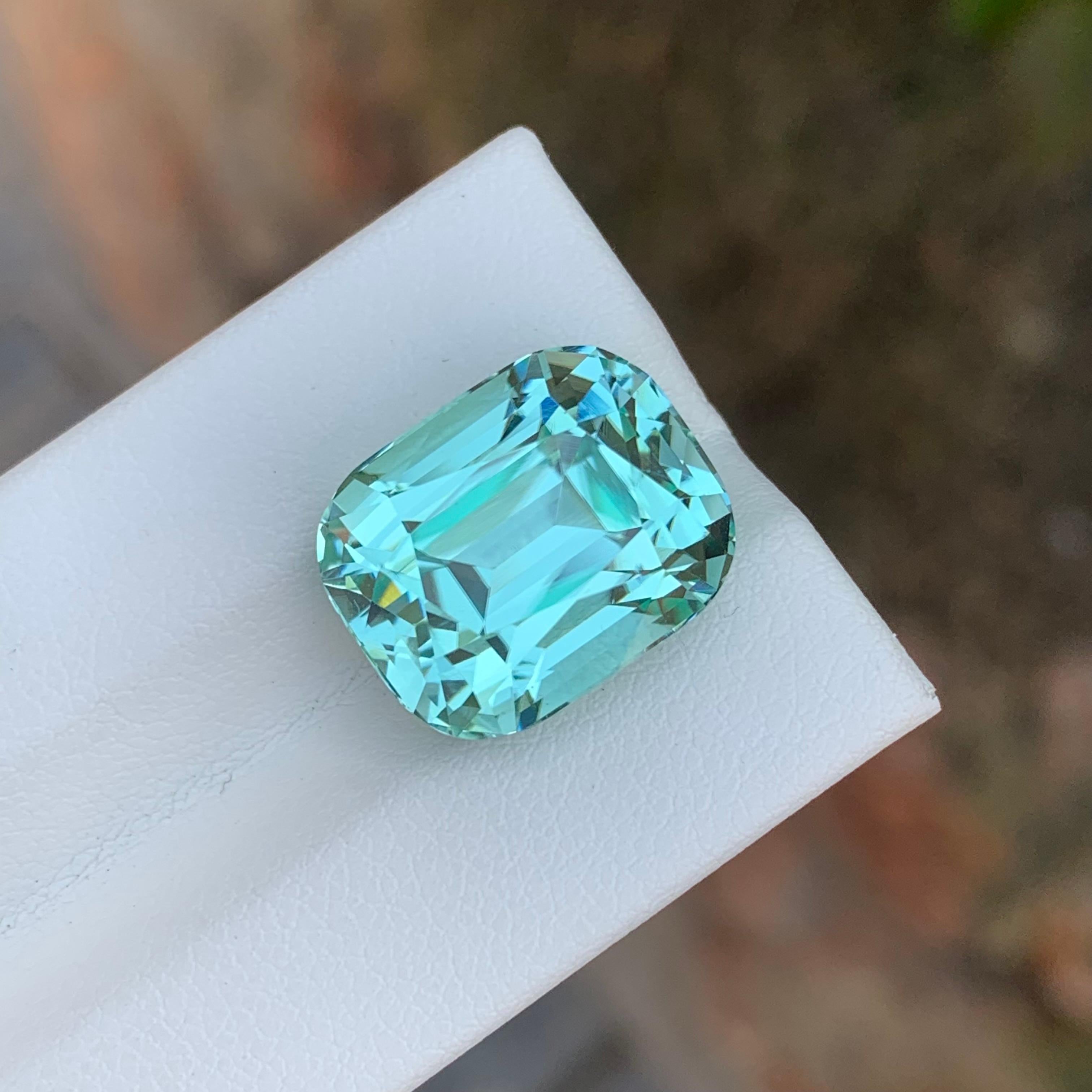 15.50 Carat Natural Loose Seafoam Tourmaline Cushion Shape Gemstone (pierre précieuse en forme de coussin) en vente 1