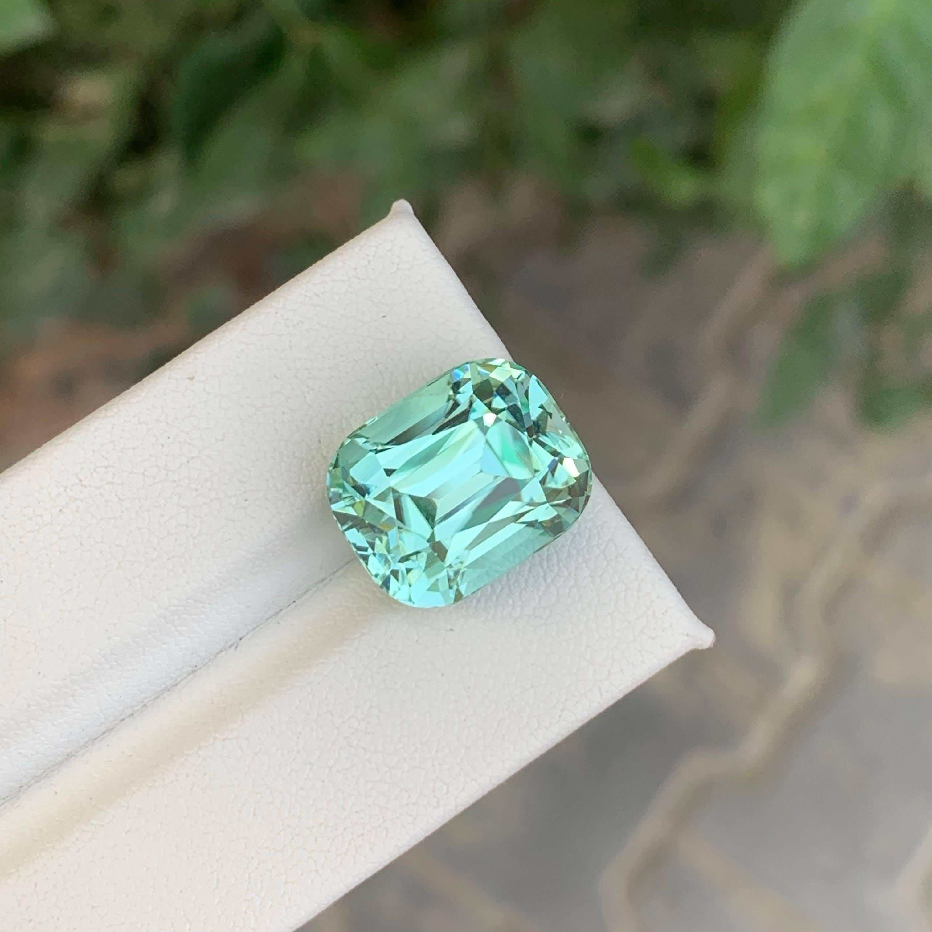 15.50 Carat Natural Loose Seafoam Tourmaline Stone Cushion Cut Afghan Gemstone (pierre précieuse afghane) en vente 4