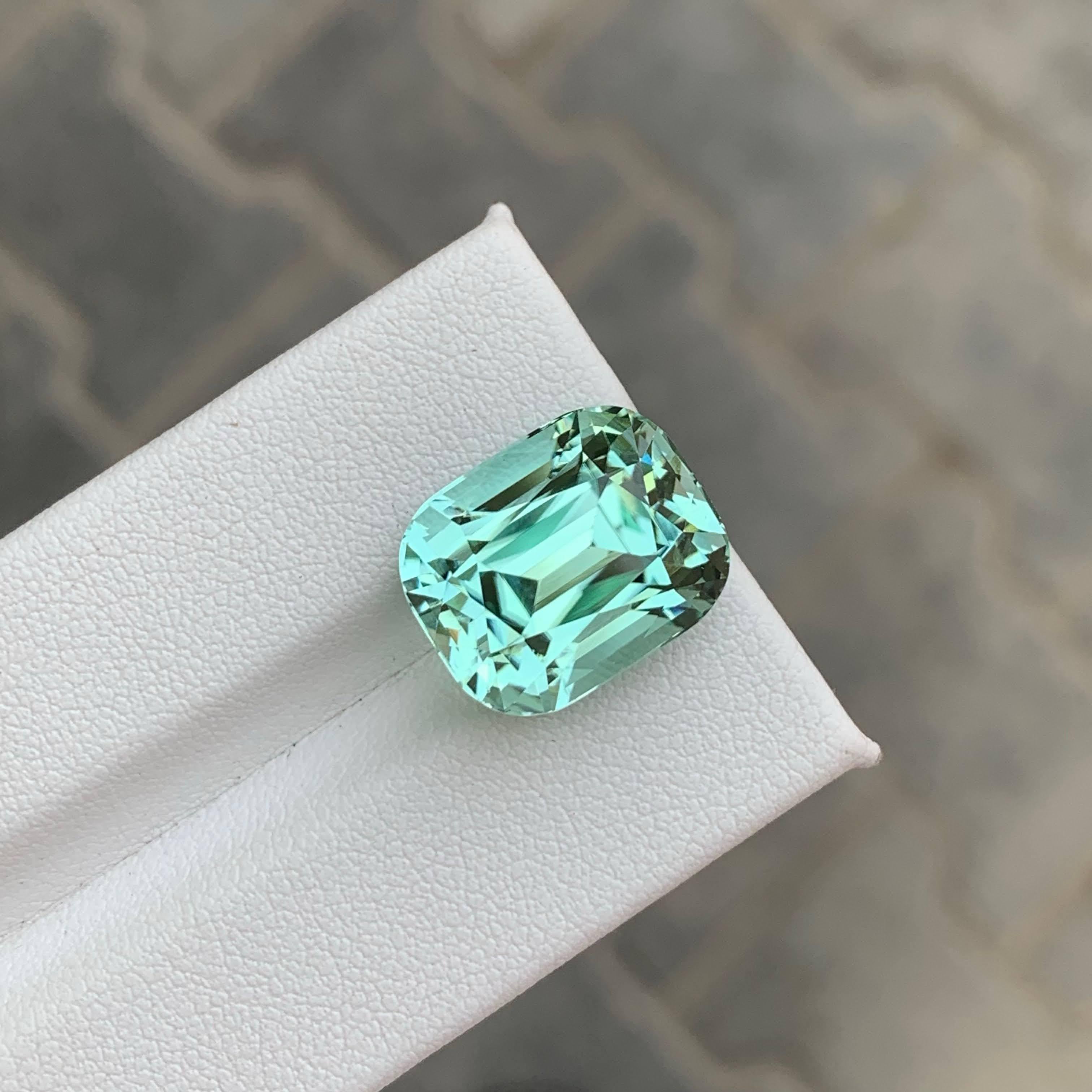 15.50 Carat Natural Loose Seafoam Tourmaline Stone Cushion Cut Afghan Gemstone (pierre précieuse afghane) en vente 5