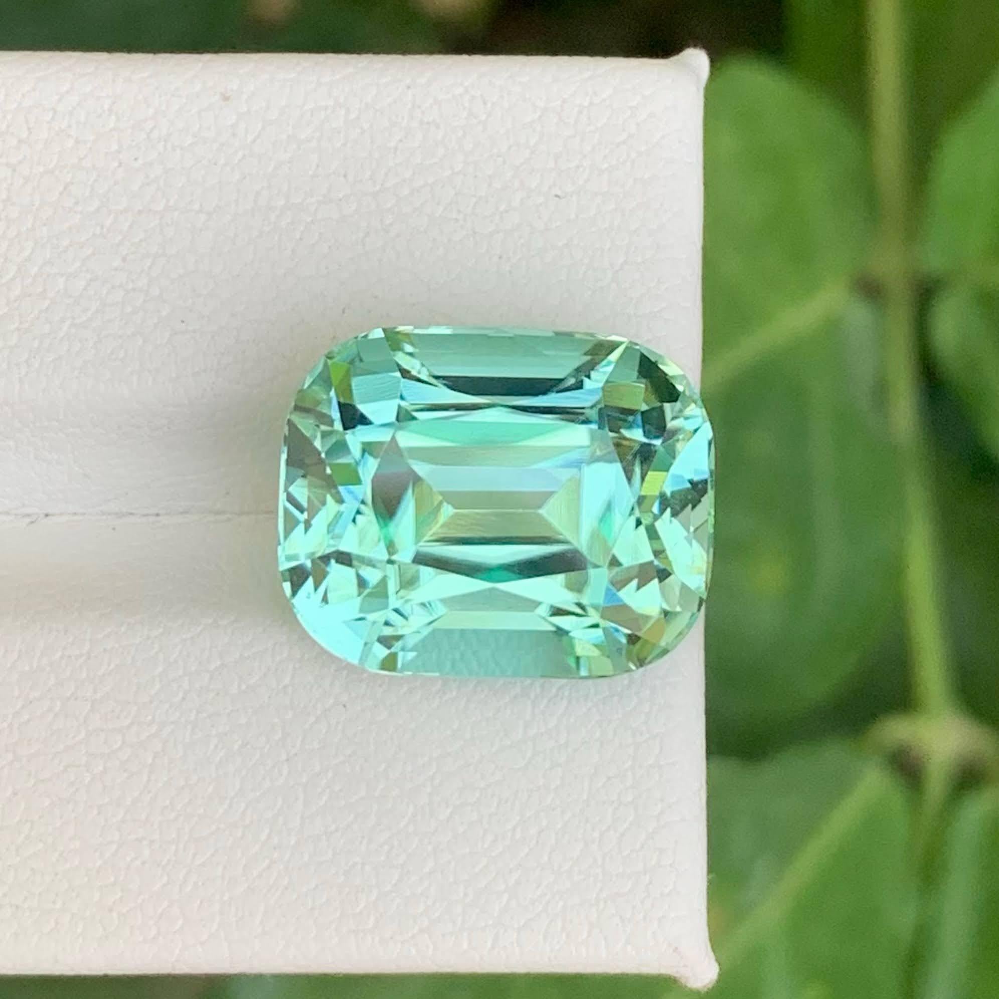 Moderne 15.50 Carat Natural Loose Seafoam Tourmaline Stone Cushion Cut Afghan Gemstone (pierre précieuse afghane) en vente