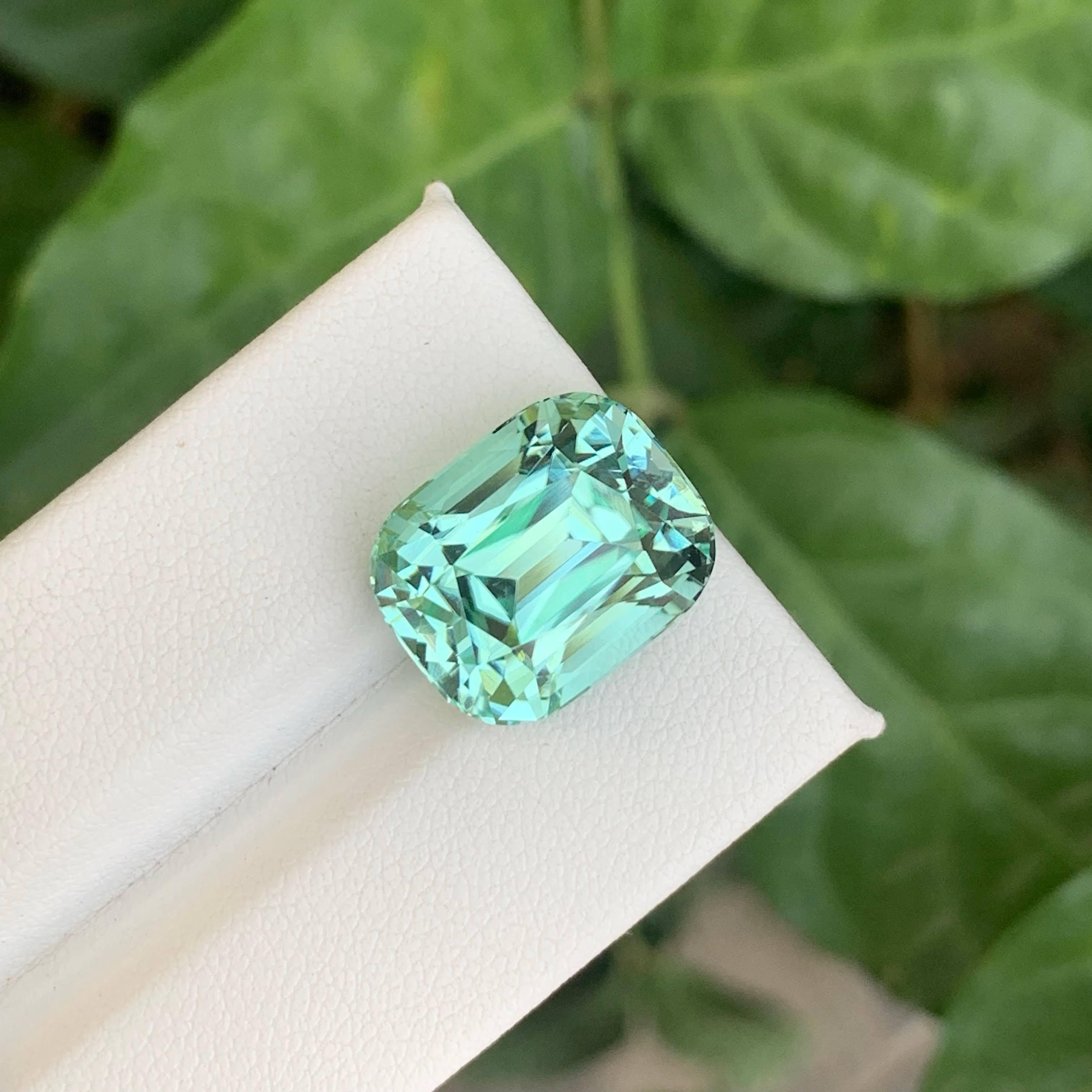 Taille coussin 15.50 Carat Natural Loose Seafoam Tourmaline Stone Cushion Cut Afghan Gemstone (pierre précieuse afghane) en vente