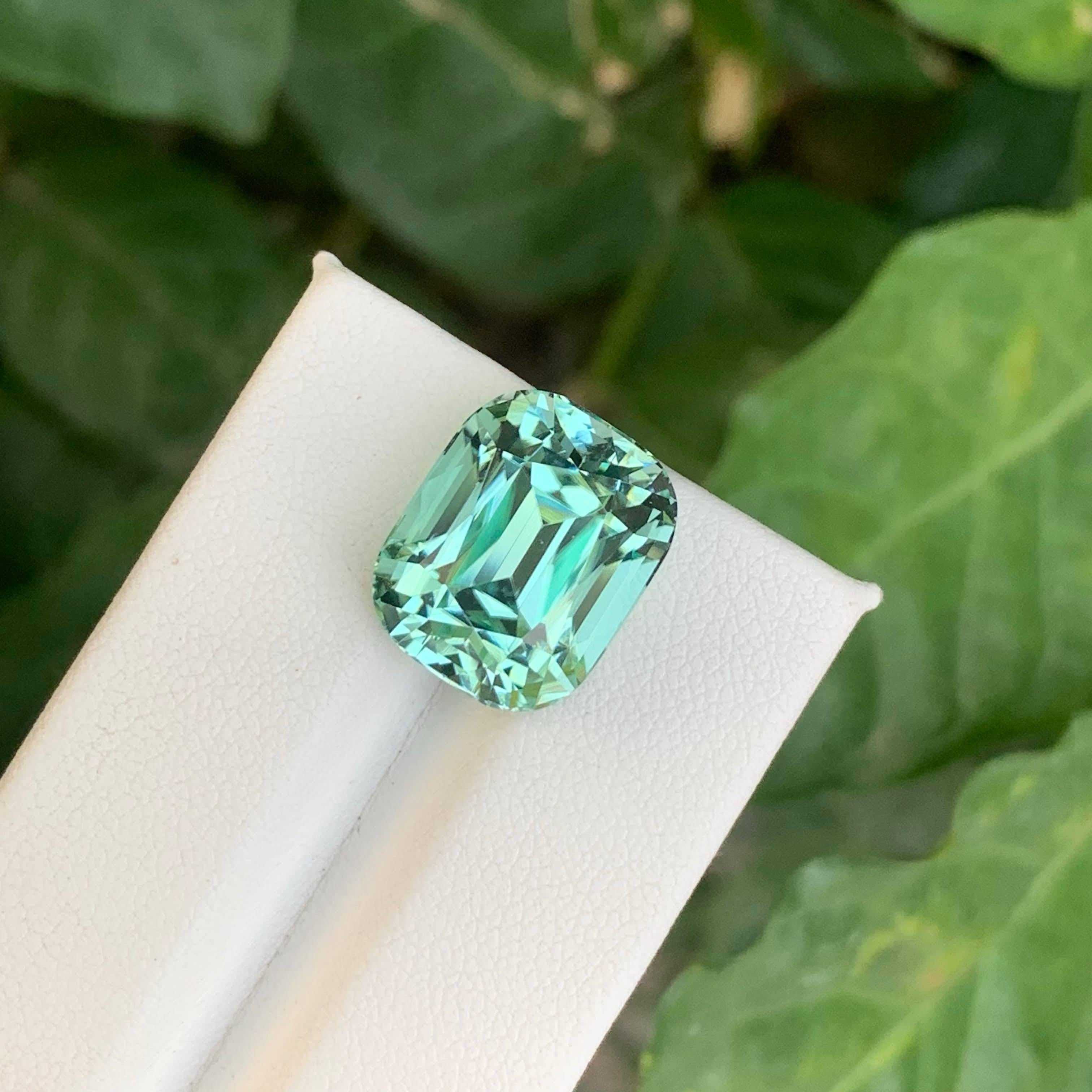 15.50 Carat Natural Loose Seafoam Tourmaline Stone Cushion Cut Afghan Gemstone (pierre précieuse afghane) Unisexe en vente
