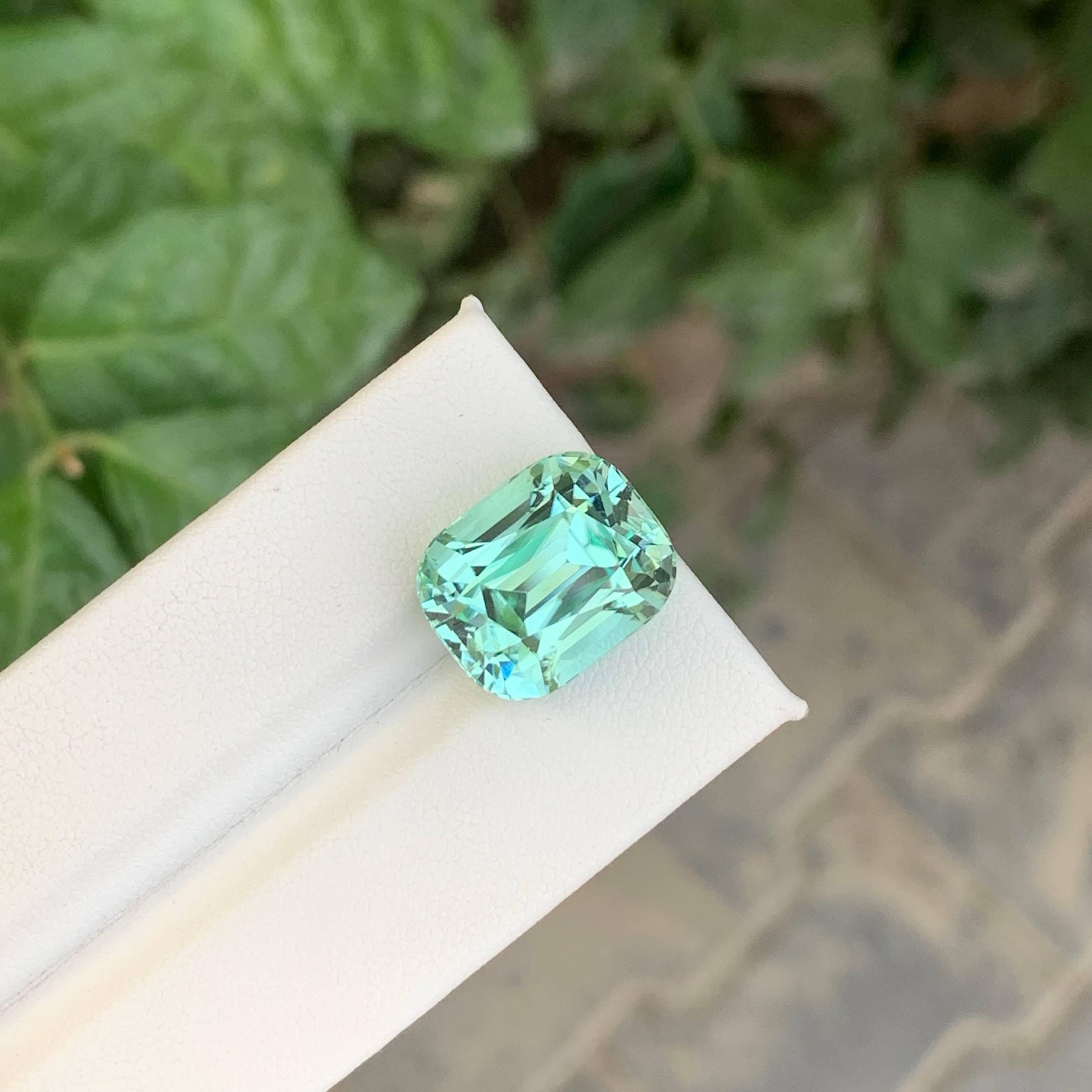 15.50 Carat Natural Loose Seafoam Tourmaline Stone Cushion Cut Afghan Gemstone (pierre précieuse afghane) en vente 2