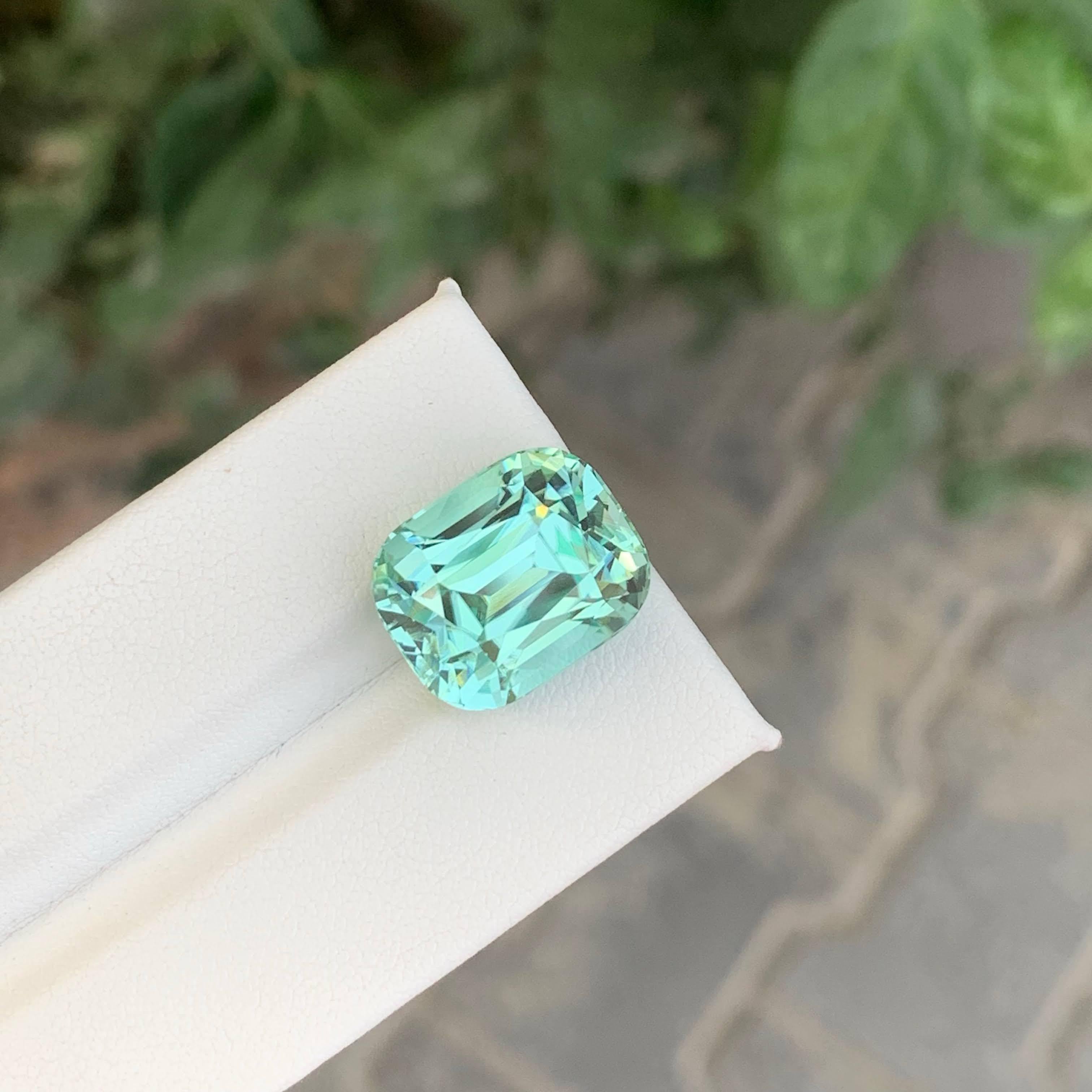 15.50 Carat Natural Loose Seafoam Tourmaline Stone Cushion Cut Afghan Gemstone (pierre précieuse afghane) en vente 3