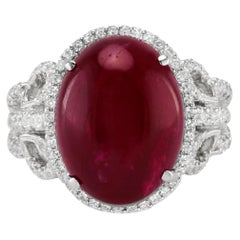 15.50 Carat Ruby Diamond Ring 18 Karat 