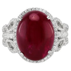 15.50 Carat Ruby Diamond Ring 18 Karat