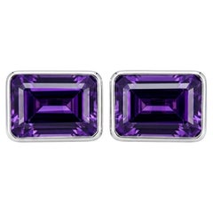 15.50 Ct Natural Amethyst Statement Cufflinks Sterling Silver Amethyst Cufflink
