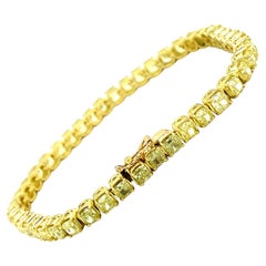 15.50 Ct Natural Yellow Diamond Tennis Bracelet in 18kt Yellow Gold