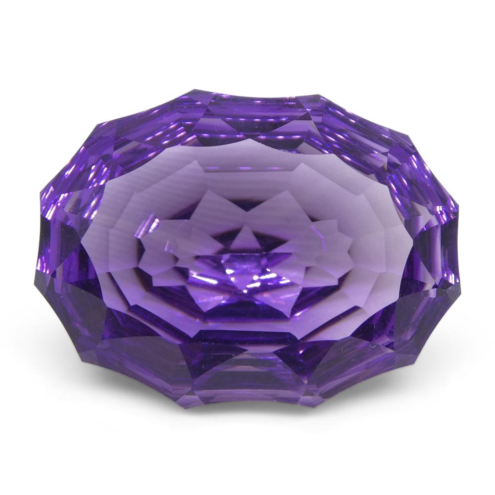 15.50ct Oval Amethyst 'Ruth' Fantasy/Fancy Cut In New Condition For Sale In Toronto, Ontario
