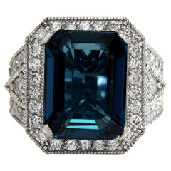 Natural Topaz Diamond Ring In 14 Karat White Gold 