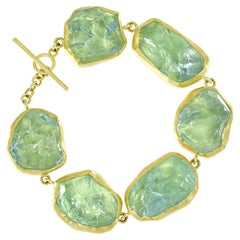 155.2 Karat Aquamarin 22k Gelbgold Einzigartiges Armband, Petra Class 2024