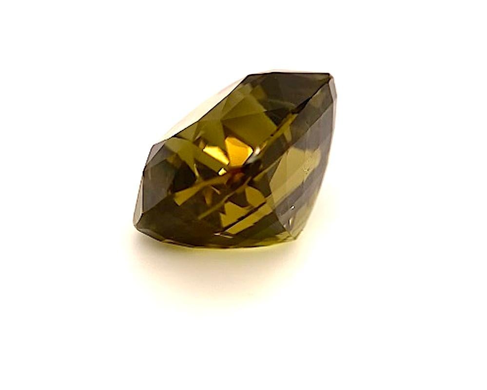 Cushion Cut 15.52 Carat Faceted Chrysoberyl Cushion, Unset Loose Gemstone For Sale