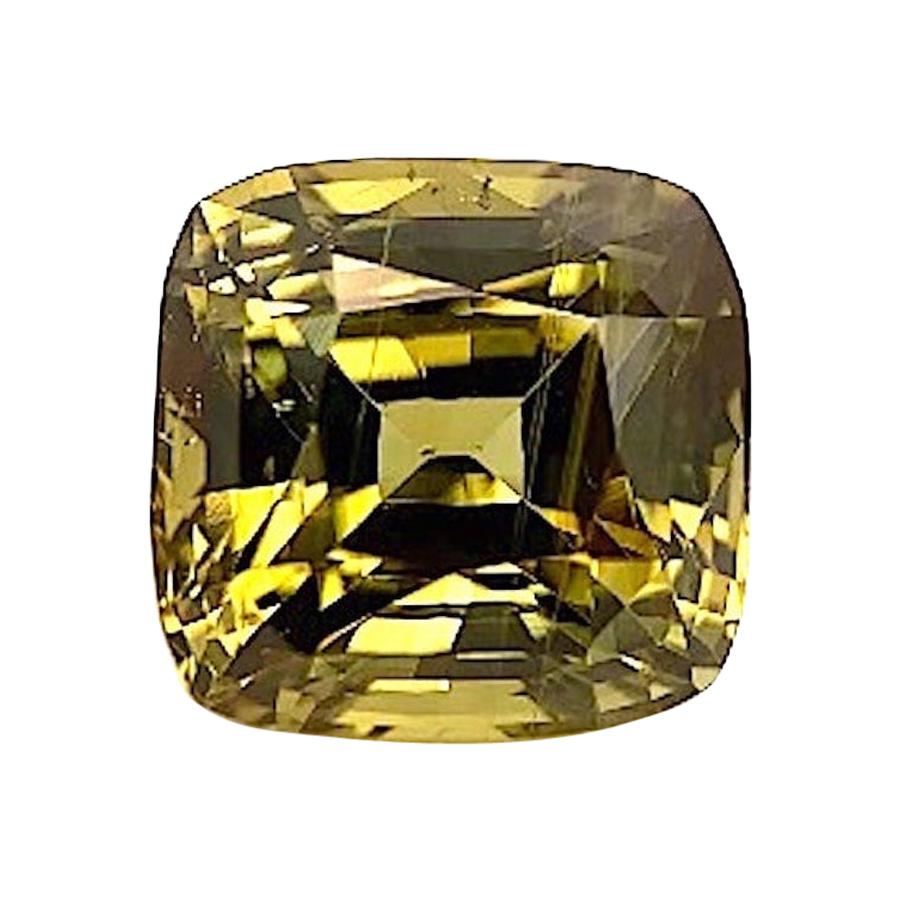 15.52 Carat Faceted Chrysoberyl Cushion, Unset Loose Gemstone For Sale