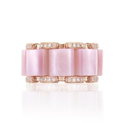 Sunita Nahata Pink Opal 15.53ct. Fancy Ring in 18KRG with White Diamond.