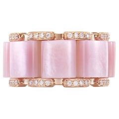 15.53 Carat Pink Opal Fancy Ring in 18Karat Rose Gold with White Diamond.  