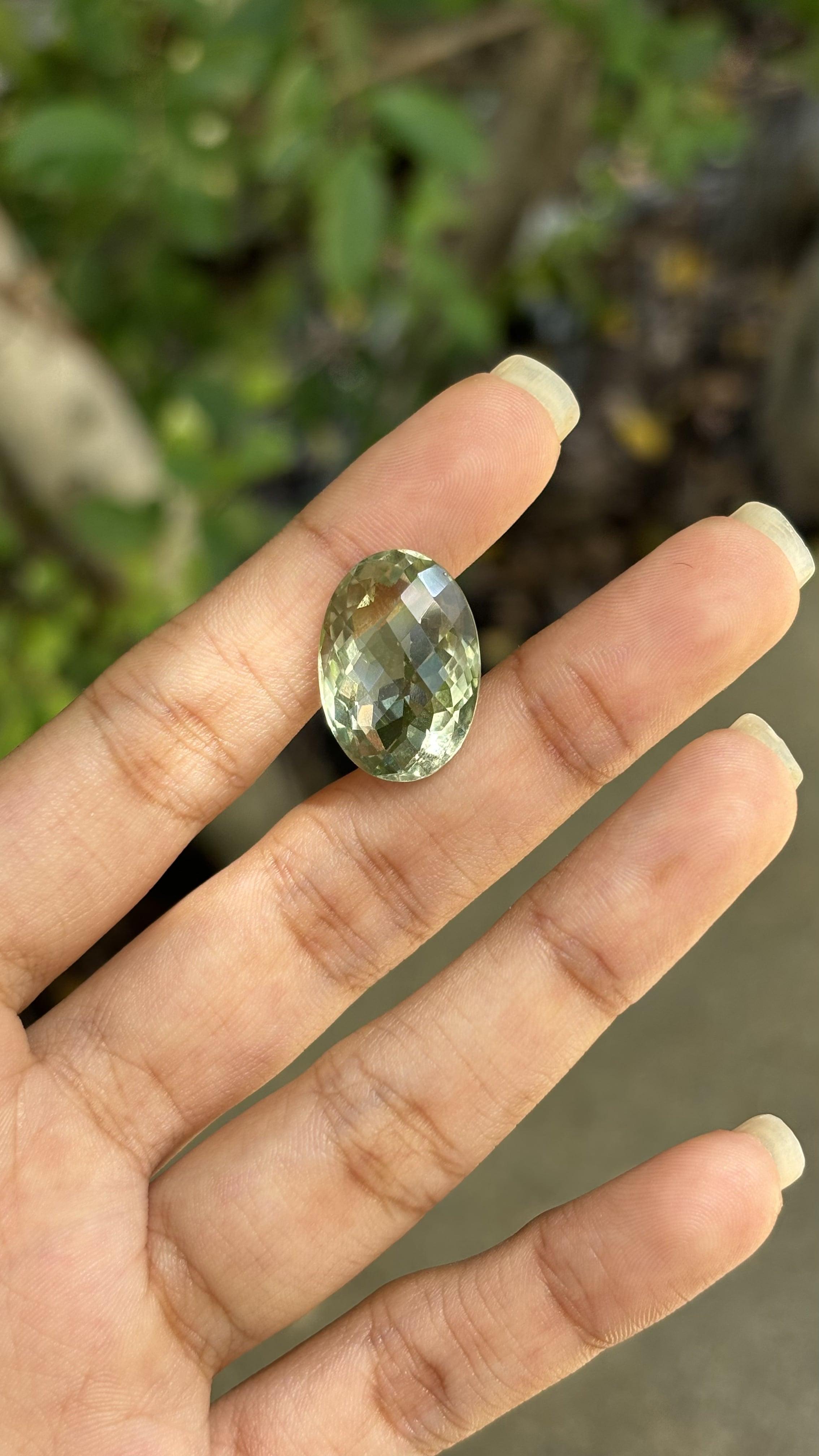 Women's or Men's 15.55 Carat Green Quartz Stone For Sale