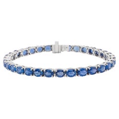 Bracciale Tennis Blu Fiordaliso da 15,58 carati in oro bianco 18