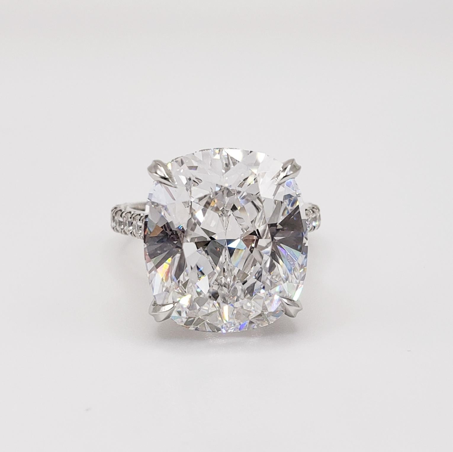 David Rosenberg 15::58 ct Cushion D Internally Flawless Typ 2A GIA Diamantring (Kissenschliff)