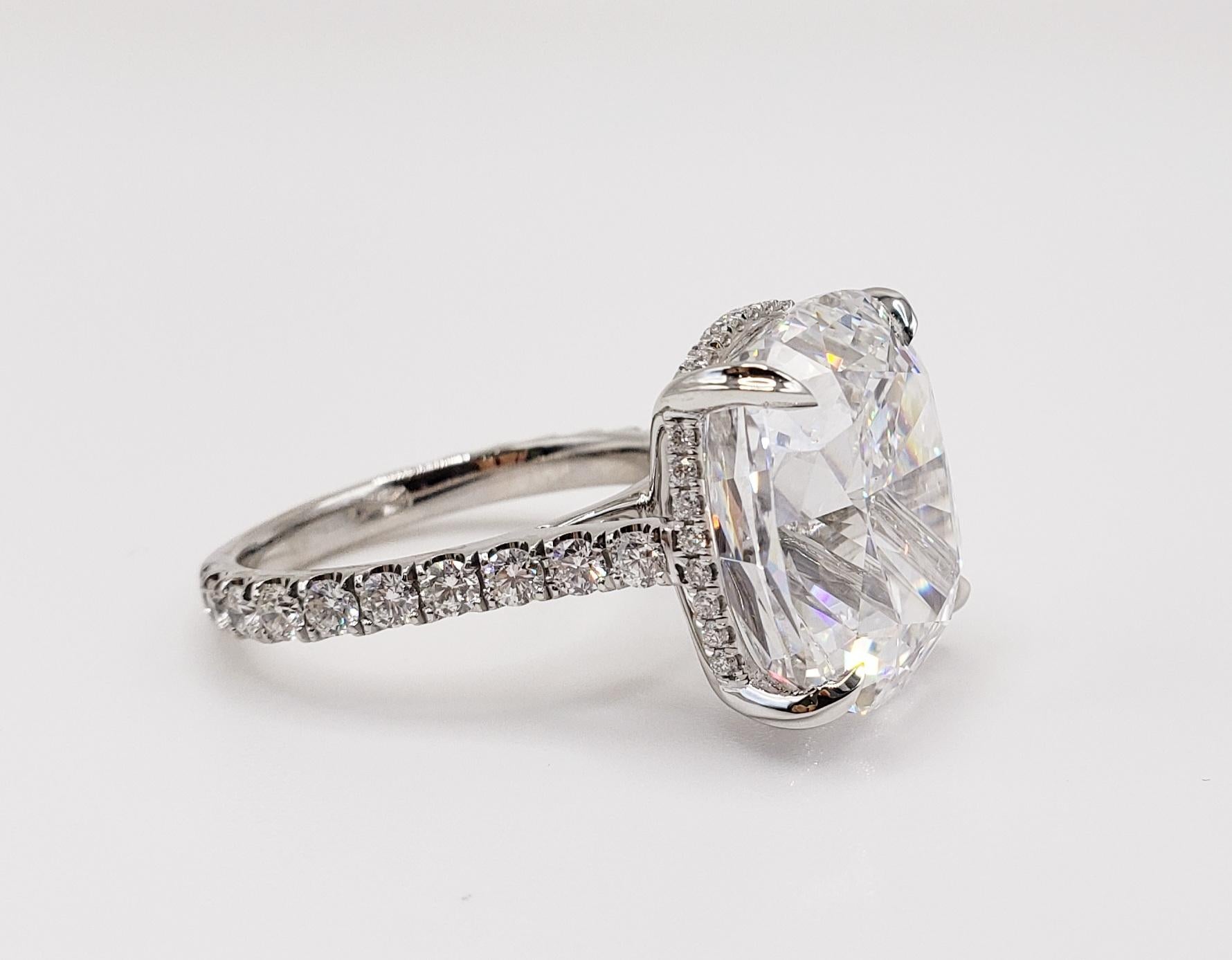 David Rosenberg 15.58 ct Cushion D Internally Flawless Type 2A GIA Diamond Ring In New Condition In Boca Raton, FL