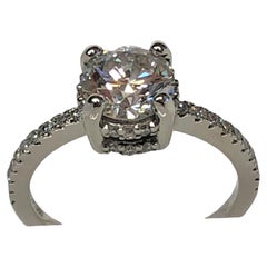 1.55ct Certified Round Diamond Accented Platinum Ring