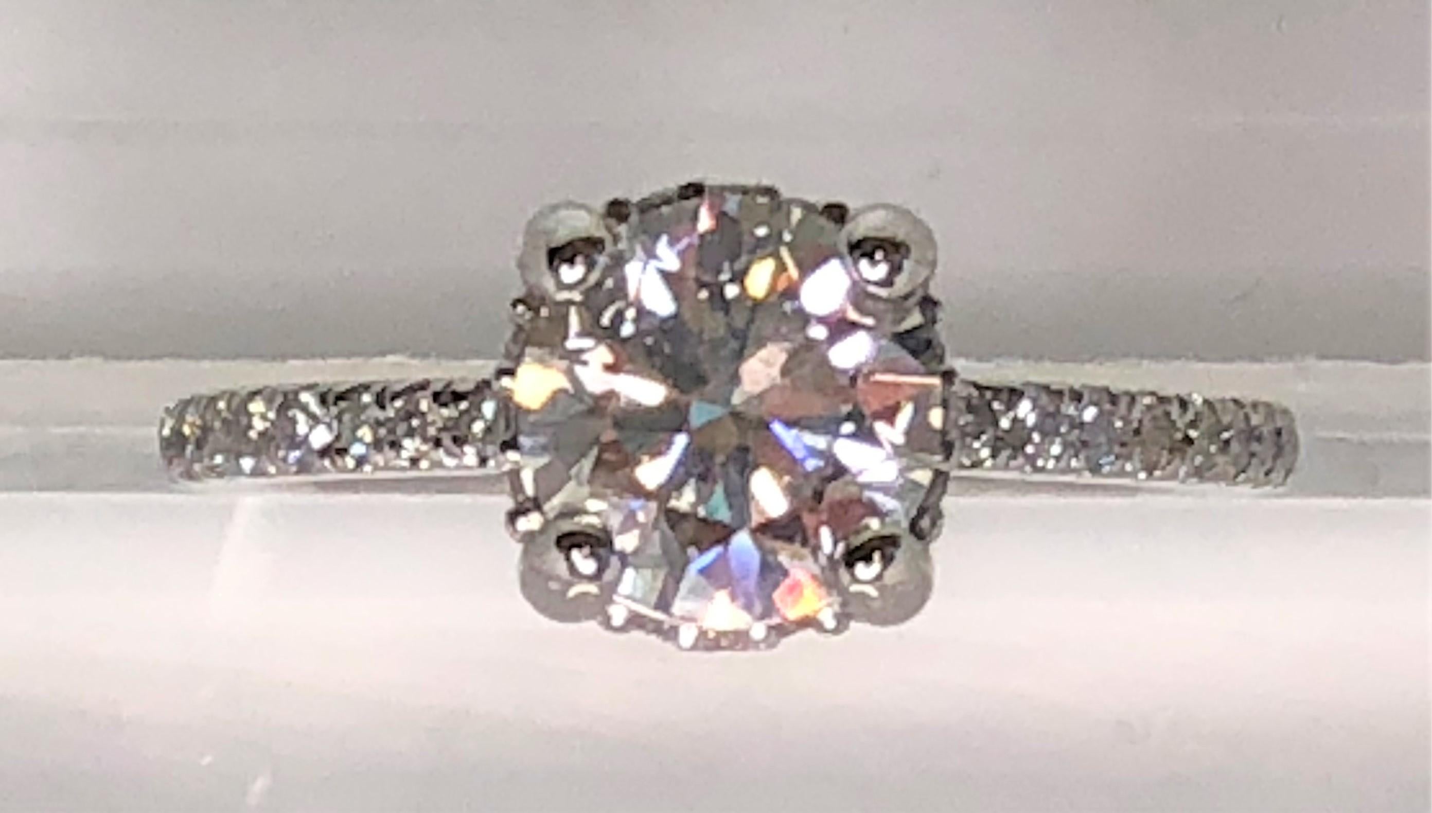 1.55ct Certified Round Diamond Accented Platinum Ring In New Condition For Sale In Cincinnati, OH