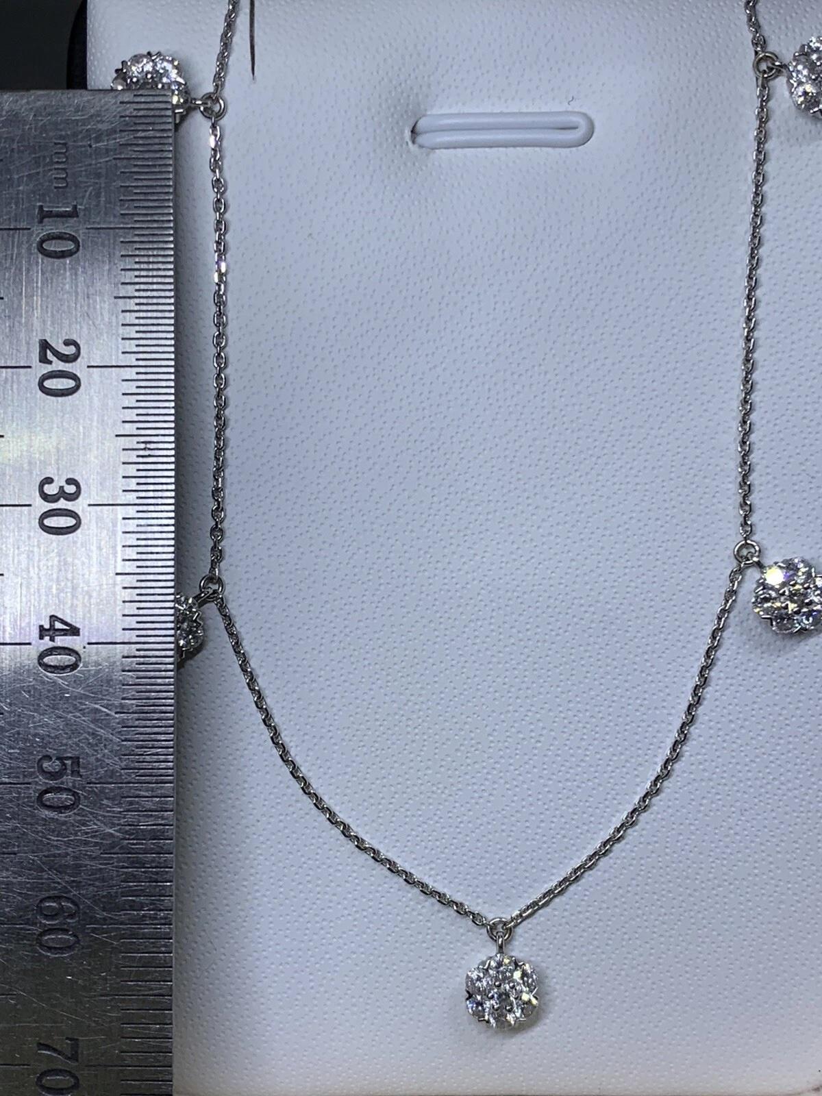 da uomo o donna Collana con ciondolo a goccia con diamante da 1,55 carati in oro bianco 18 carati. in vendita