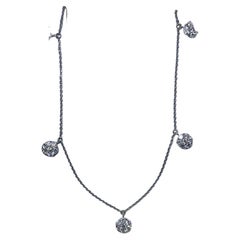 1.55ct Diamond Solitaire Chunky Drop Dangle pendant Necklace 18ct white gold