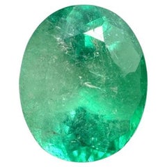1,55 carati di smeraldo colombiano naturale verde chiaro di primavera - pietra di nascita di maggio dal taglio ovale