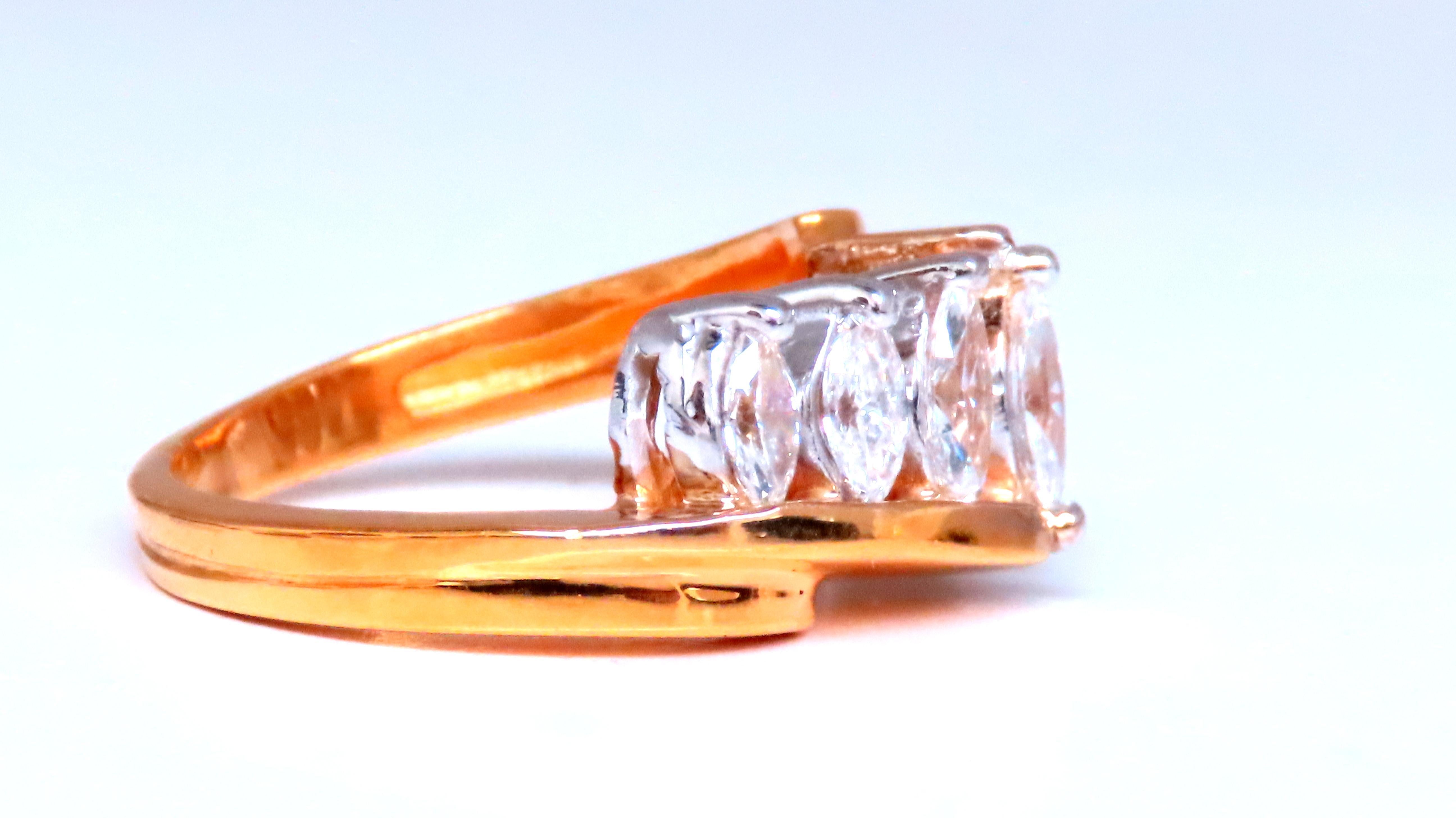 Contemporary 1.55ct Natural Diamonds Bypass Style Band 14kt 12474 For Sale
