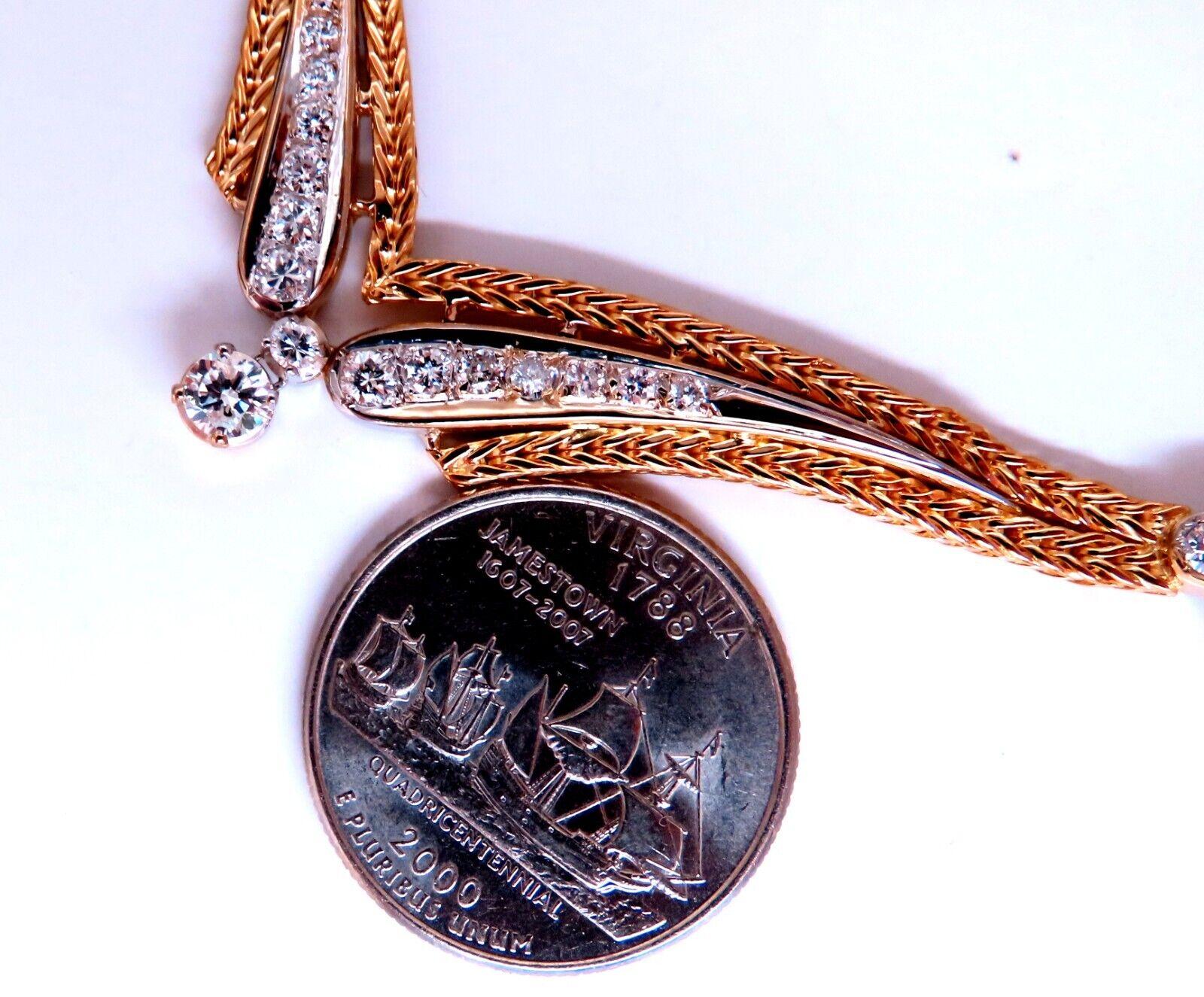 1.55ct Natural Diamonds Classic Vintage Grandma Necklace 14kt Gold For Sale 1