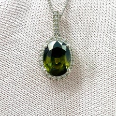 1.55ct Natural Parti Colour Sapphire Diamond 950 Platinum Halo Pendant Necklace