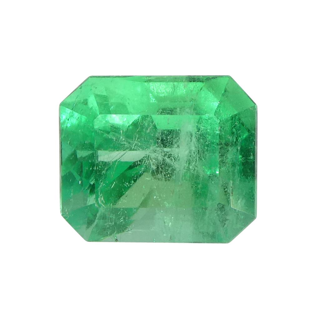 1.55 Carat Octagonal/Emerald Cut Green Emerald GIA Certified Colombia For Sale 6