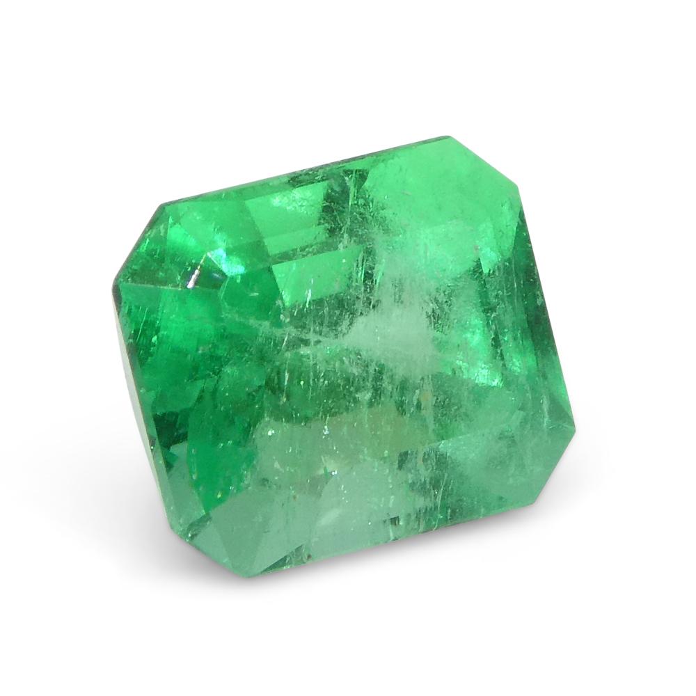 1.55ct Octagonal/Emerald Cut Green Emerald GIA Certified Colombia For Sale 9