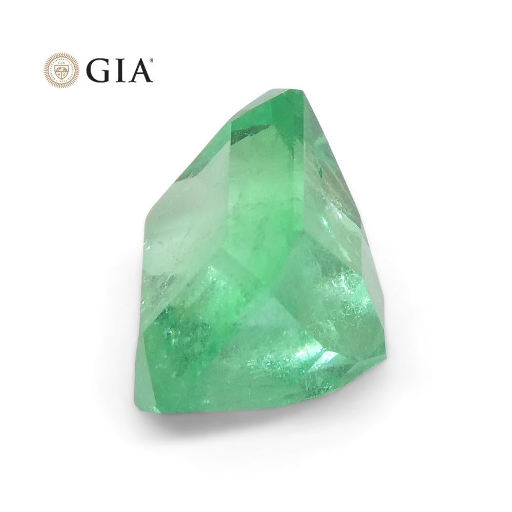 1.55 Carat Octagonal/Emerald Cut Green Emerald GIA Certified Colombia For Sale 12