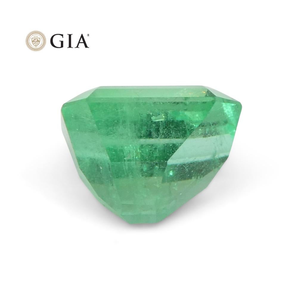 1.55 Carat Octagonal/Emerald Cut Green Emerald GIA Certified Colombia For Sale 14