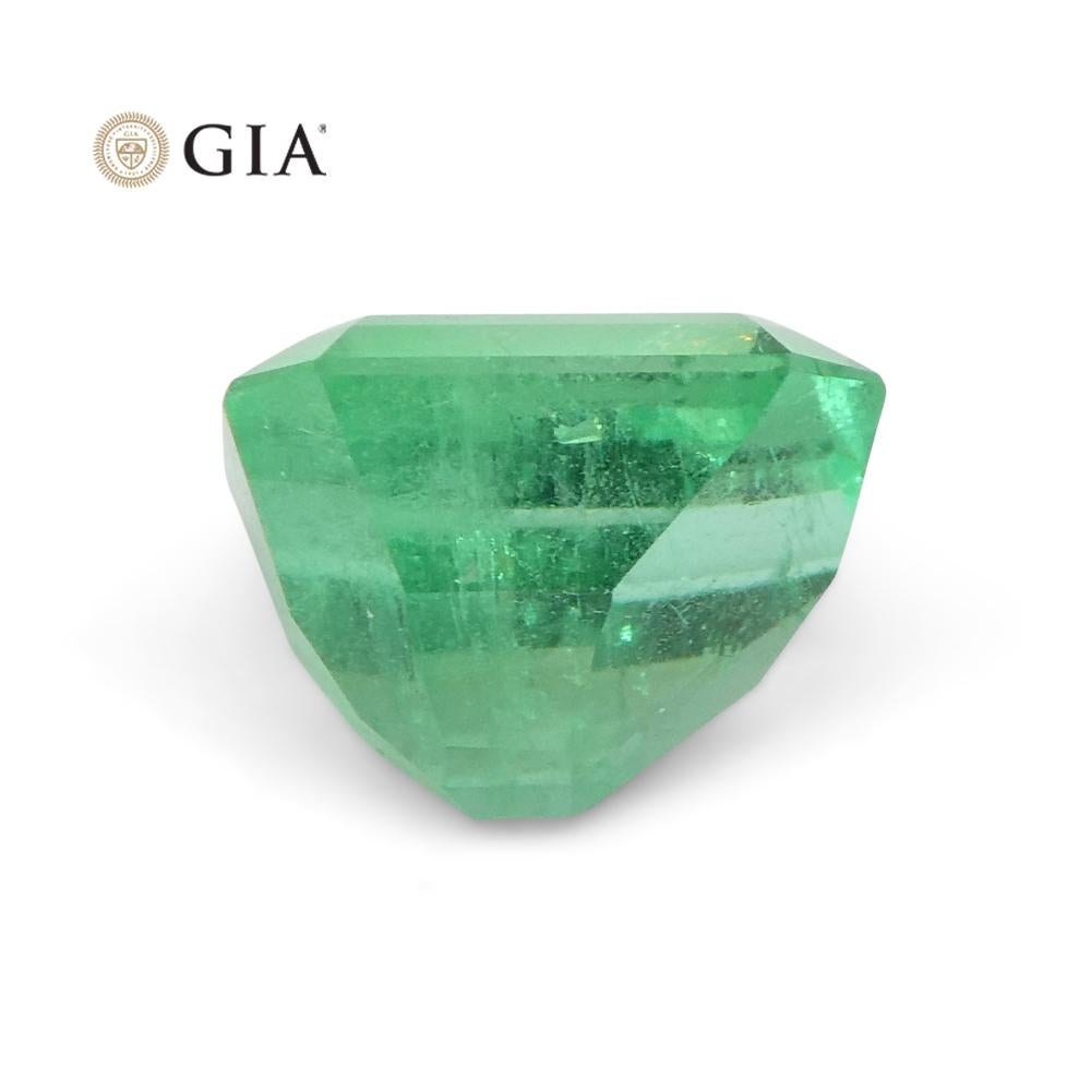 Émeraude verte octogonale/émeraude taille émeraude certifiée GIA de 1,55 carat de Colombie en vente 13