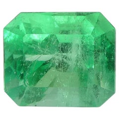 1.55ct Octagonal/Emerald Cut Green Emerald GIA Certified Colombia