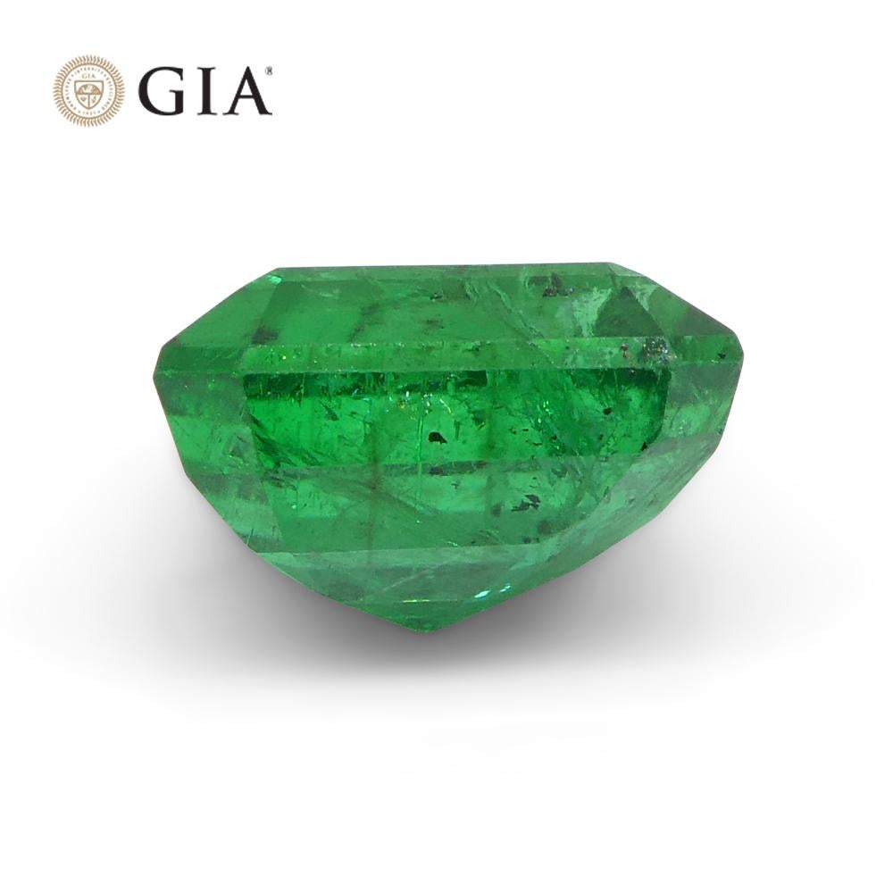 1.55ct Octagonal/Emerald Cut Green Emerald GIA Certified Zambia   For Sale 6