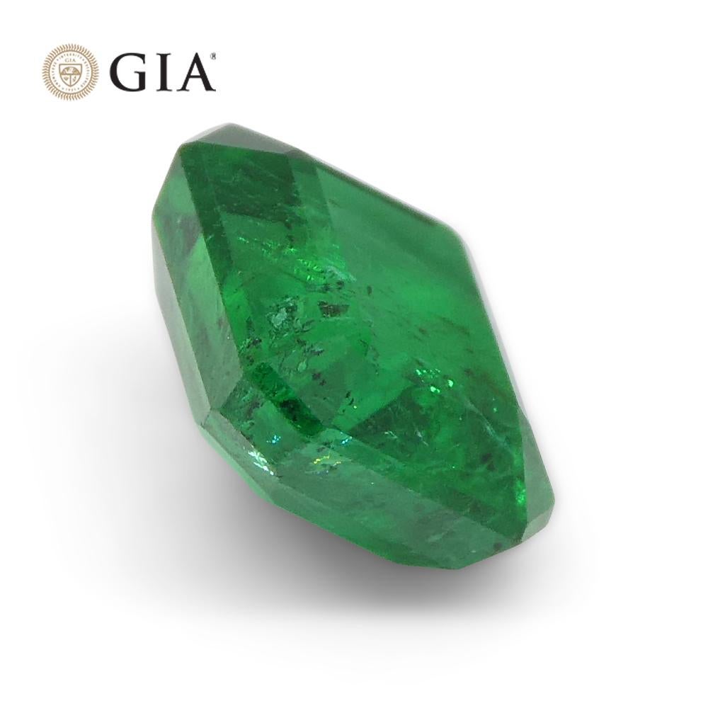 1.55ct Octagonal/Emerald Cut Green Emerald GIA Certified Zambia   For Sale 7
