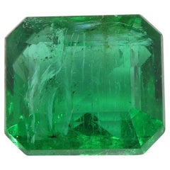 1.55ct Octagonal/Emerald Cut Green Emerald GIA Certified Zambia  