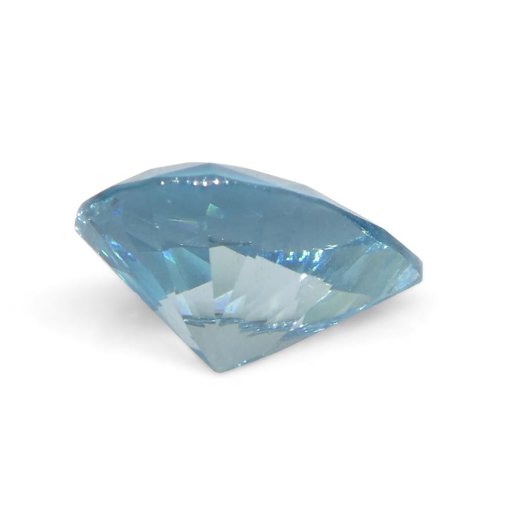 1.55ct Pear Diamond Cut Blue Zircon from Cambodia For Sale 4